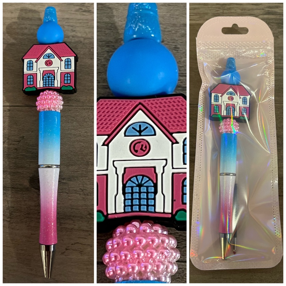 Barbie house beaded focal pen
